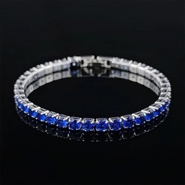 Moonshine - Tennis bracelet silver bracelet for women ruby, emerald, turquoise, filled with shiny cubic zirconia gift for women and girlfriend, teenage girls