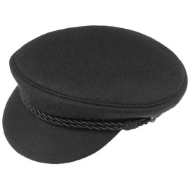 HAMMABURG Black Elbe Sailor Cloth Hat Elbe Sailor Cap (59 cm - Black)