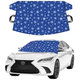 EcoNour Car Windshield Cover for Ice & Snow | 600D Polyester All-Weather Windshield Protector | Water, Heat & Sag-Proof | Winter Car Snow Cover | Standard Size 69" x 42"