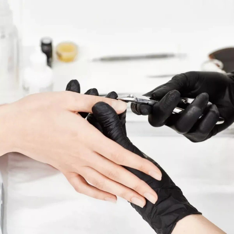 Lobo Caja De Guantes Vinil Negro 50pz Estética,barberia Talla Gde