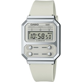 Casio A100 Series Digital Wristwatch, Reproduction Design, Men's, Overseas Model, Beige / Urethane Band A100WEF-8A, cool