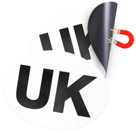 Magnetic UK Car Stickers for Europe Pack of 2 | 178mm x 133mm UK Car Magnet Badge for Driving Abroad | Waterproof & Easy to Attach UK Sign for Cars, Vans & Trucks | Tear-Resistant Magnetic Car Sticker