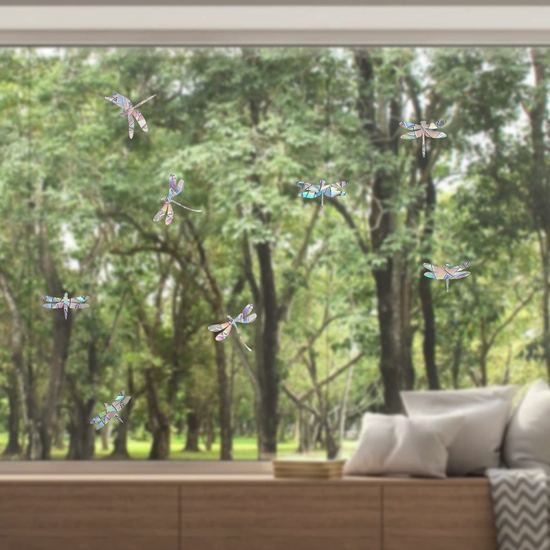 Pack of 30 Dragonfly Prism Window Stickers for Bird Strikes