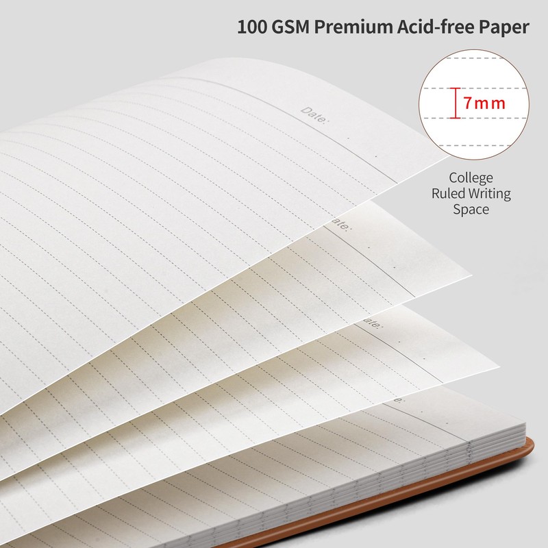 RETTACY Notebook Lined B5, Lightweight Journal Diary with 96 Numbered