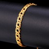 U7 Gold Chain Bracelet Men Punk 6mm 18K Gold Plated