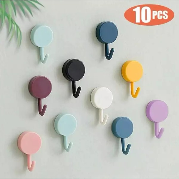 Unbranded 10pcs Adhesive Wall Hooks for Keys, Coats, Towels -