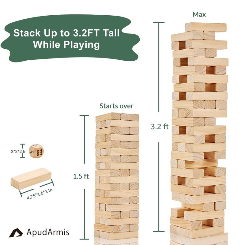 ApudArmis 54 PCS Tumble Timber Set [Up to 3.2FT], Pine