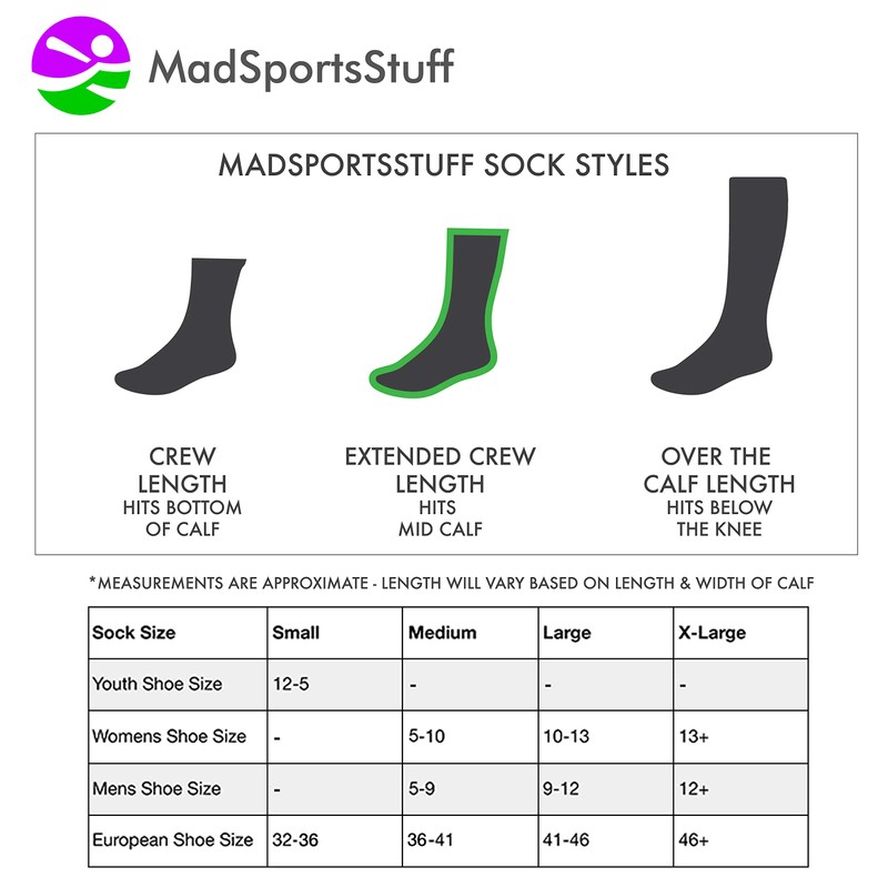 MadSportsStuff Wild Paws Crew Socks (Black/White, Medium)