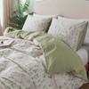 HoneiLife Floral Duvet Cover Queen - 100% Cotton Comforter Cover,