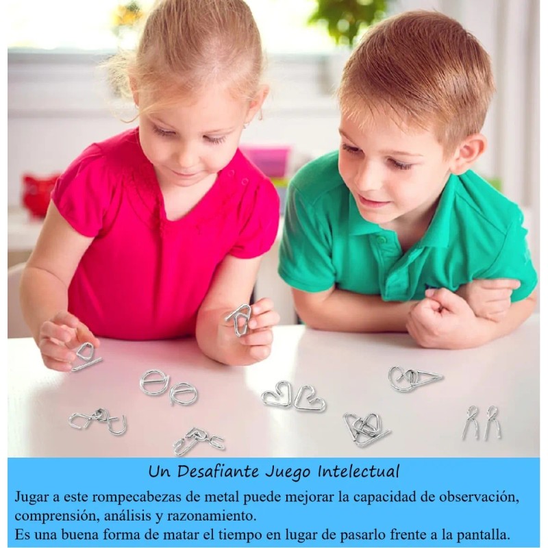 Rompecabezas De Alambre Metal Para La Mente Educativo 50pcs