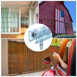 2 Pieces Track Roller Wheels Accessory Parts of The Beam Trolley System, Sliding Door Roller Track Roller Wheels with Box Rail Strut Channel