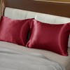 Moonlight Bedding Burgundy Satin Pillowcases 2 Pack – Soft &