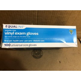 EQUALine Powder-Free Vinyl Exam Gloves 100-ct Universal Size Gloves **