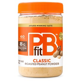 PBfit 15 Ounce Classic Peanut Butter Powder, Powdered Peanut Butter Spread From Real Roasted Peanuts, 8g of Protein 8% DV, Gluten-Free, 60 calories, 87% less fat (Pack of 1)