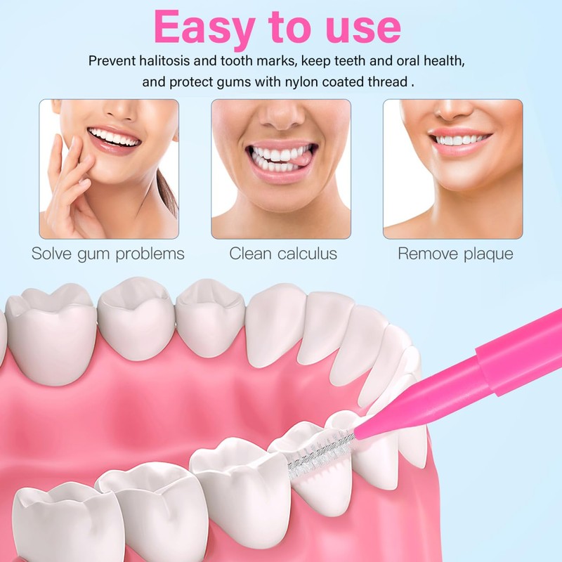 Healvian 100 Piezas Cepillos Interdentales PortáTiles Para Ortodoncias,Cepillos De Interdentales,Palillos