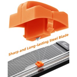 Firbon 2Pcs Refill Blades for A4 A5 Paper Cutter, Spring-Loaded Safeguard Design Replacement Blade for Paper Trimmers (Orange)