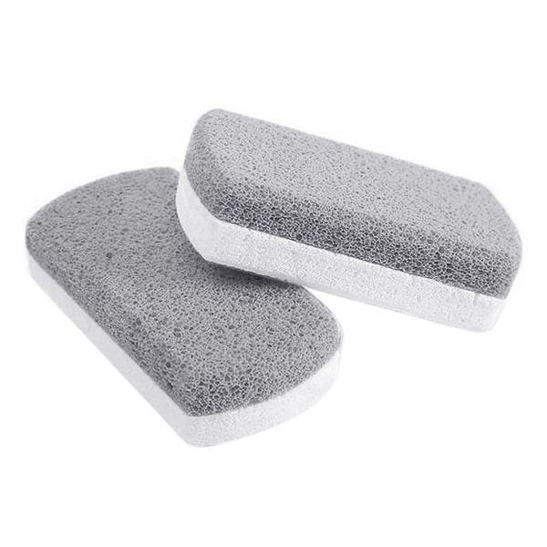 2PCS Pumice Stone for Feet, Glass Pumice Stone for Feet, Callus Remover, Double Sided Hard Skin Callus Remover Scrubber Pedicure Exfoliator Tool, Smooths Skin, for Feet, Hands and Body, Gray