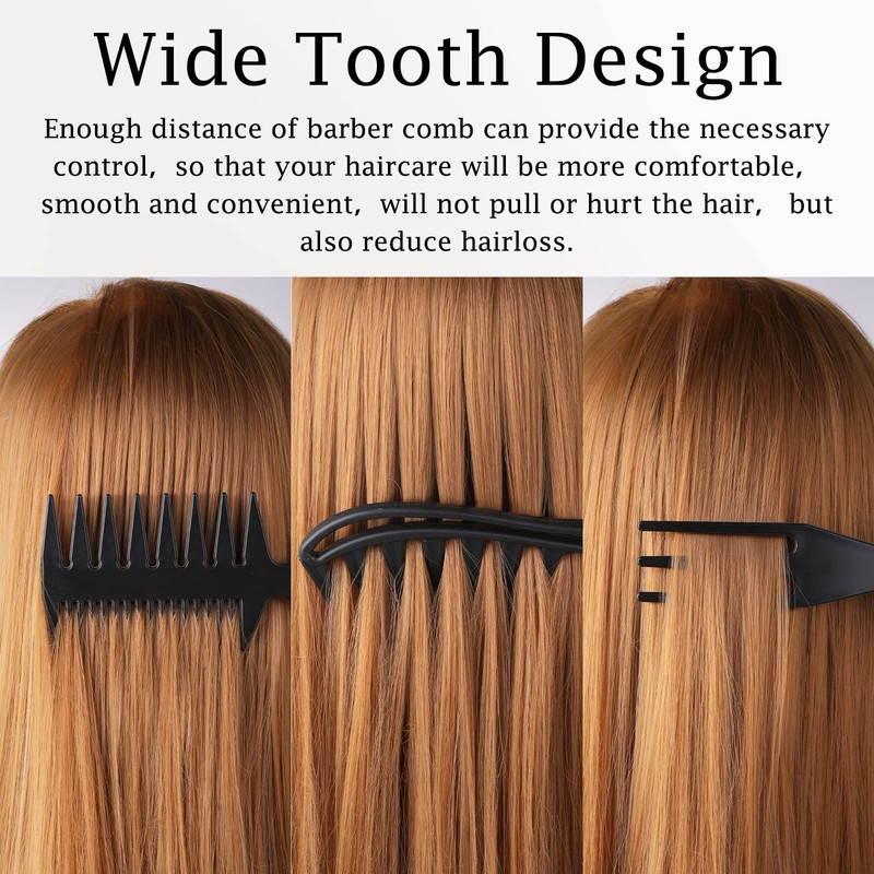 4-in-1 Hair Comb Set - Wide Tooth, Double Side Tail,