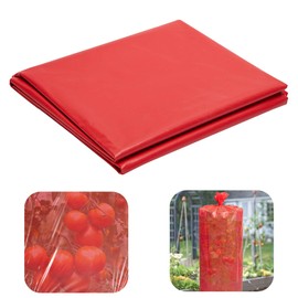 DECOHS 31 Inch x 25 Ft Tomatoes Red Greenhouse, PVC Tomato Cage Greenhouse Cover, Gardening Tomato Protective Netting Cover for Cold Frost Protection Wind Rain Proof