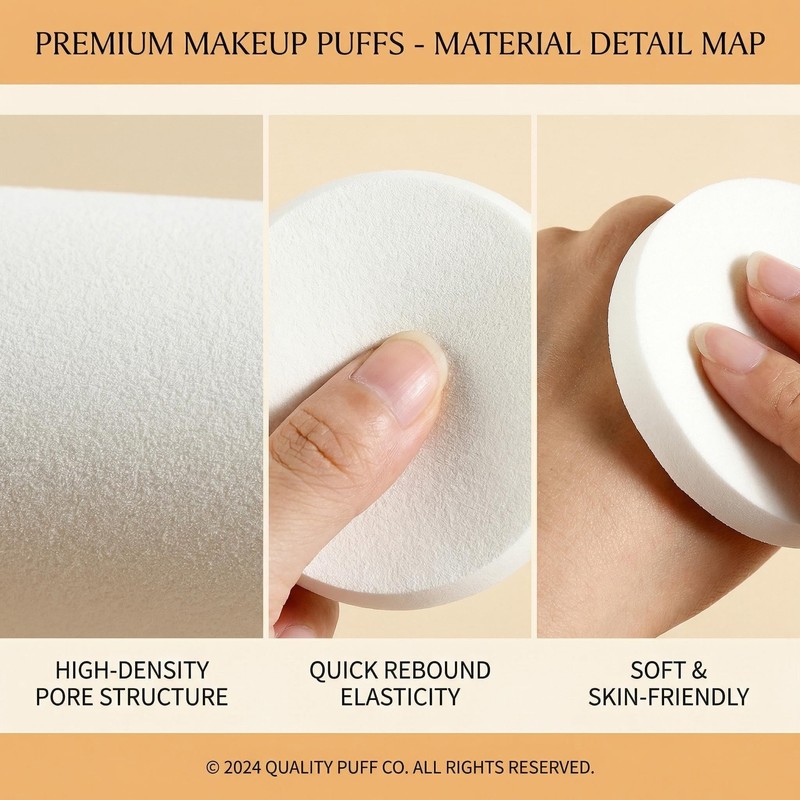 6 PCS White Large Makeup Blender Cosmetic Eye Face Foundation