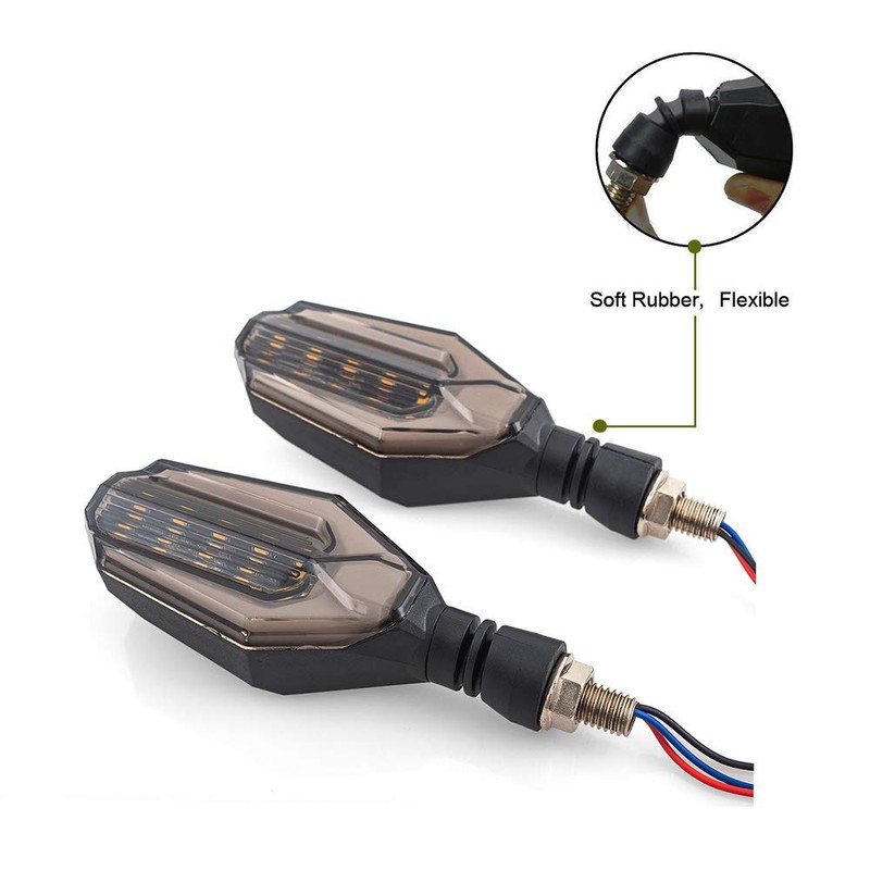 evomosa Universal 10mm Motorcycle 12V LED Turn Signal Lights Blinker