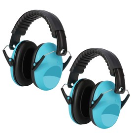 Kriogor 2 Pack Ear Defenders Children, 26dB SNR Noise Cancelling Headphones Hearing Protection Earmuffs, Adjustable Soft Adults Kids Ear Defenders Protectors for Autism Airplane Study Fireworks(Blue)
