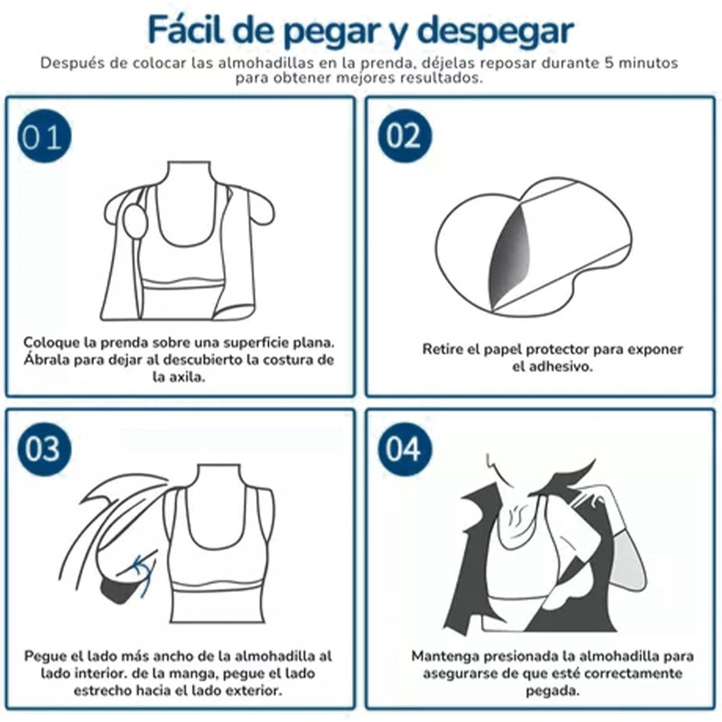 100 Pcs Parches Antitranspirantes para Axilas, Almohadillas Absorbentes de Sudor,