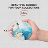 6 Pcs Light Blue Marble Abstract Ceramic Coasters with Holder