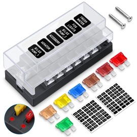 ELECTOP Upgraded 6 Way Blade Fuse Block Fuse Box with Single Positive Line Power Inputs, 6 Circuit Fuse Holder ATC/ATO Fuse Block Panel with LED Indicator for 12V/24V Car Truck Boat Marine