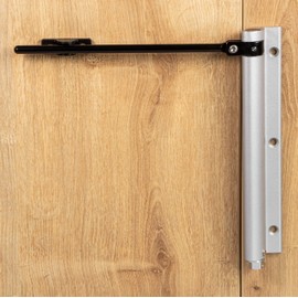 Gedotec Door Closer Inner Door Rod Door Closer with Spring Stainless Steel Door Spring Adjustable Door Weight up to 40 kg Pack of 1 Metal Automatic Spring Closer Silver Includes Mounting Material