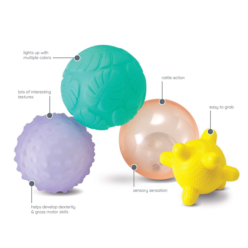 INFANTINO Activity Ball Set Music & Lights - 4 Colourful,