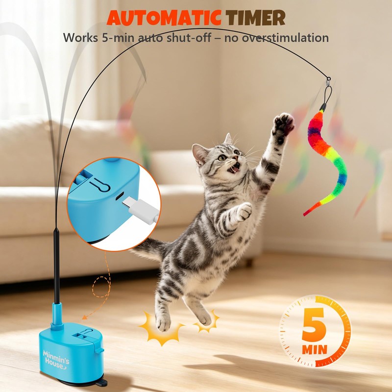 Interactive Cat Toys For Indoor Cats, 360° Flying Automatic Cat