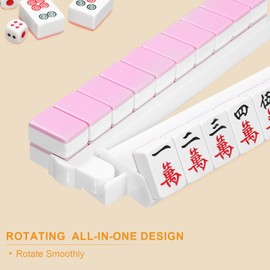 Niflirt Mahjong Racks with Pushers 4PCS Set Majiang Tile Holder Acrylic Mahjong Racks Accessories and Gifts(White)