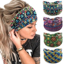Bohemian Paisley Print Sports Yoga Headband & Scarf One Size / 3 15ea