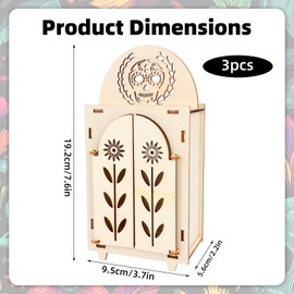 Fukaisu 3pcs Dia De Los Muertos Altar Ofrenda Box, Wooden Day of The Dead Shadow Box with Papel Picado Carvings Memory Picture Frame for Home Altar Decorations