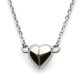 JewelVOX Women's Necklace, Heart, Magnet, Surgical Stainless Steel, Hypoallergenic, Short, Adult