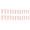 Carufin 24 PCS Long Coffin Fake Nail Glossy Acrylic False