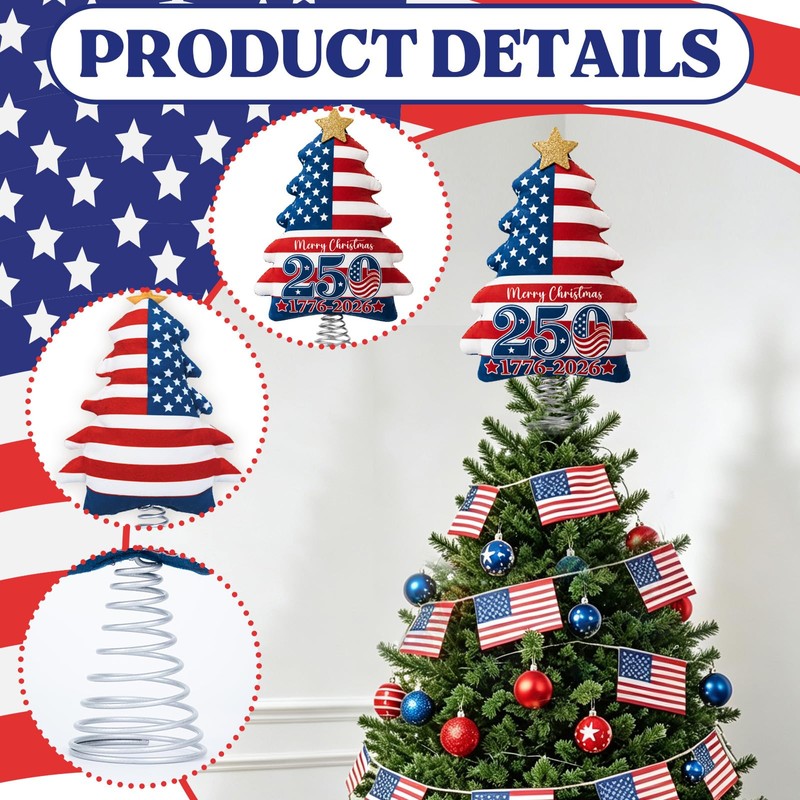 250th Christmas Tree Topper 250 Anniversary Christmas Tree Decoration
