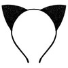 Kafolix Black Cat Ears Headband – Glittery Feline Costume Accessory