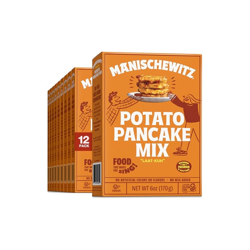 Manischewitz Potato Pancake Mix 6oz (12 Pack) Gluten Free, No