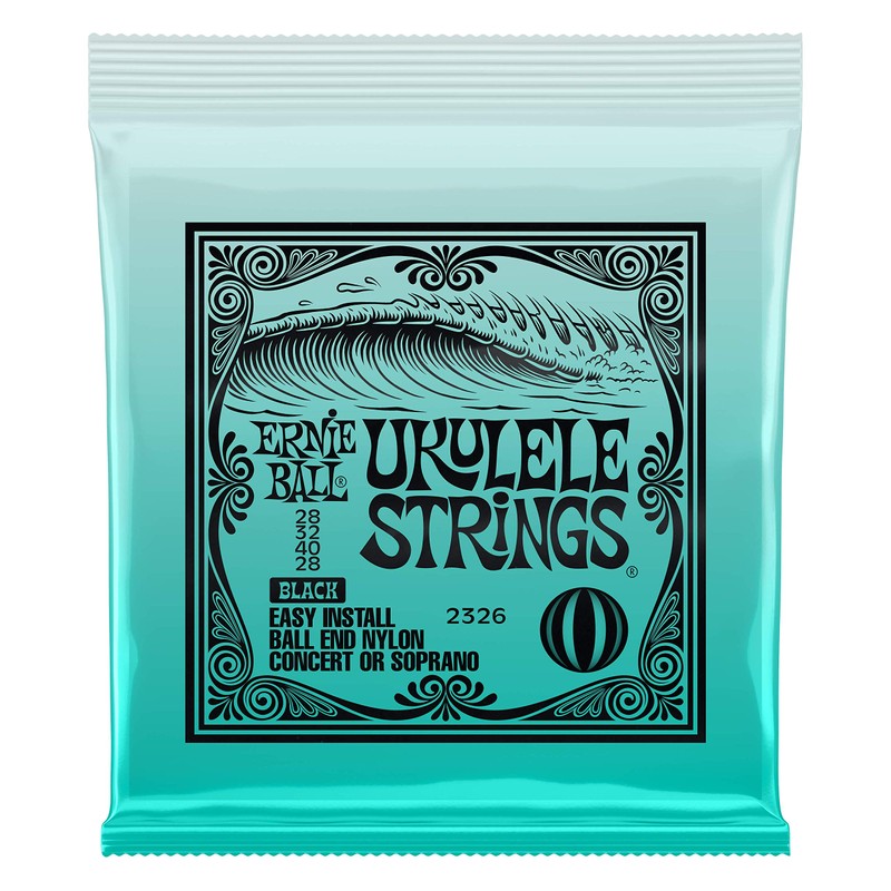 Ernie Ball 2326 Black Nylon Concert Soprano Ukulele Strings (Pack