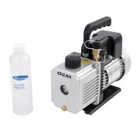 OEMTOOLS 24501 Single Stage Rotary Vane Vacuum Pump | 4 CFM Air Conditioner Dehumidifier Pump | 1/3 HP Motor | HVAC Tool | Good for Wine Degassing | Filtered to Prevent Oil Exhaust | Low Fog