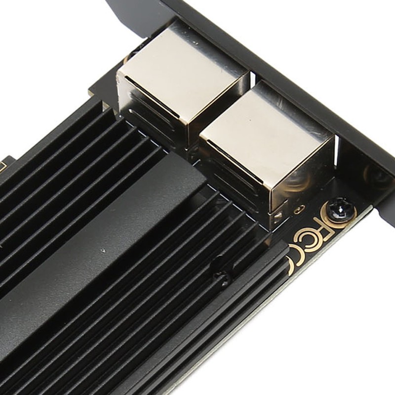 PCIe Network Card 2.5Gbps Dual Port Gold Plated Pin Aluminium