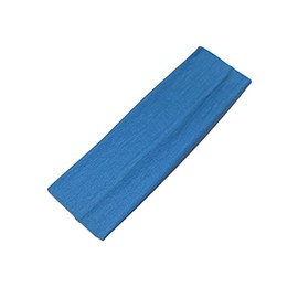 WESTEND CHOICE 7cm Wide Headbands Plain Stretchy Hairband Unisex Kylie Headband Bandeau Exercise Gym Headbands for Women & Men Soft Yoga Head Band (Blue)