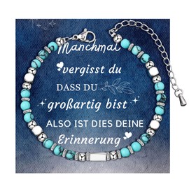 TERRISHE Bracelet Beads for Women Obsidian Beads Turquoise Bracelets Women's Pearl Bracelets Stainless Steel Gifts Best Friend Friendship Bracelet Bohemian Gemstone Jewellery, Stainless Steel