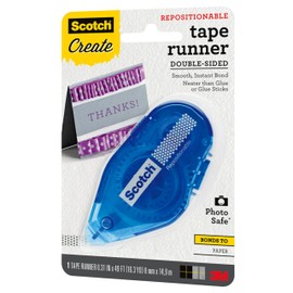 Scotch Repositionable Tape Runner, 0.31 in x 49 ft, Double Sided Tape Runner for Crafts and DIY, 1-Pack