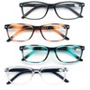 HEEYYOK 1.50 Reading Glasses Women/Men Readers 4-Pack,Small Square Glasses for