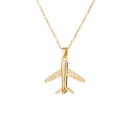 Airplane Aircraft Pendant Necklace Stainless Steel 3D Simple Charm Silver Jet Plane Model Flight Attendant Pilot Chain Necklace for Women Men Minimalist Aviation Traveler Fashion Jewelry Gifts (Silver)