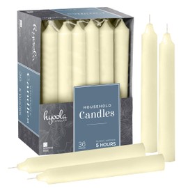 Hyoola Taper Candles - 6 Inch Ivory Dripless, Unscented Dinner Candle - 36 Pack European Made Candles 5 Hour Burn Time