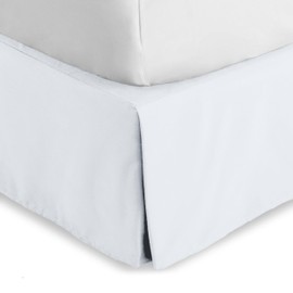 Bare Home Twin XL Bed Skirt - 15-Inch Tailored Drop Easy Fit - Bed Skirt for Twin Extra Long Beds - Center & Corner Pleats (Twin XL, White)